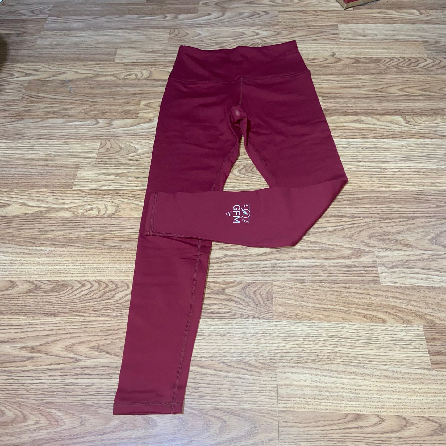 Ladies Burgundy Left Leg Leggings